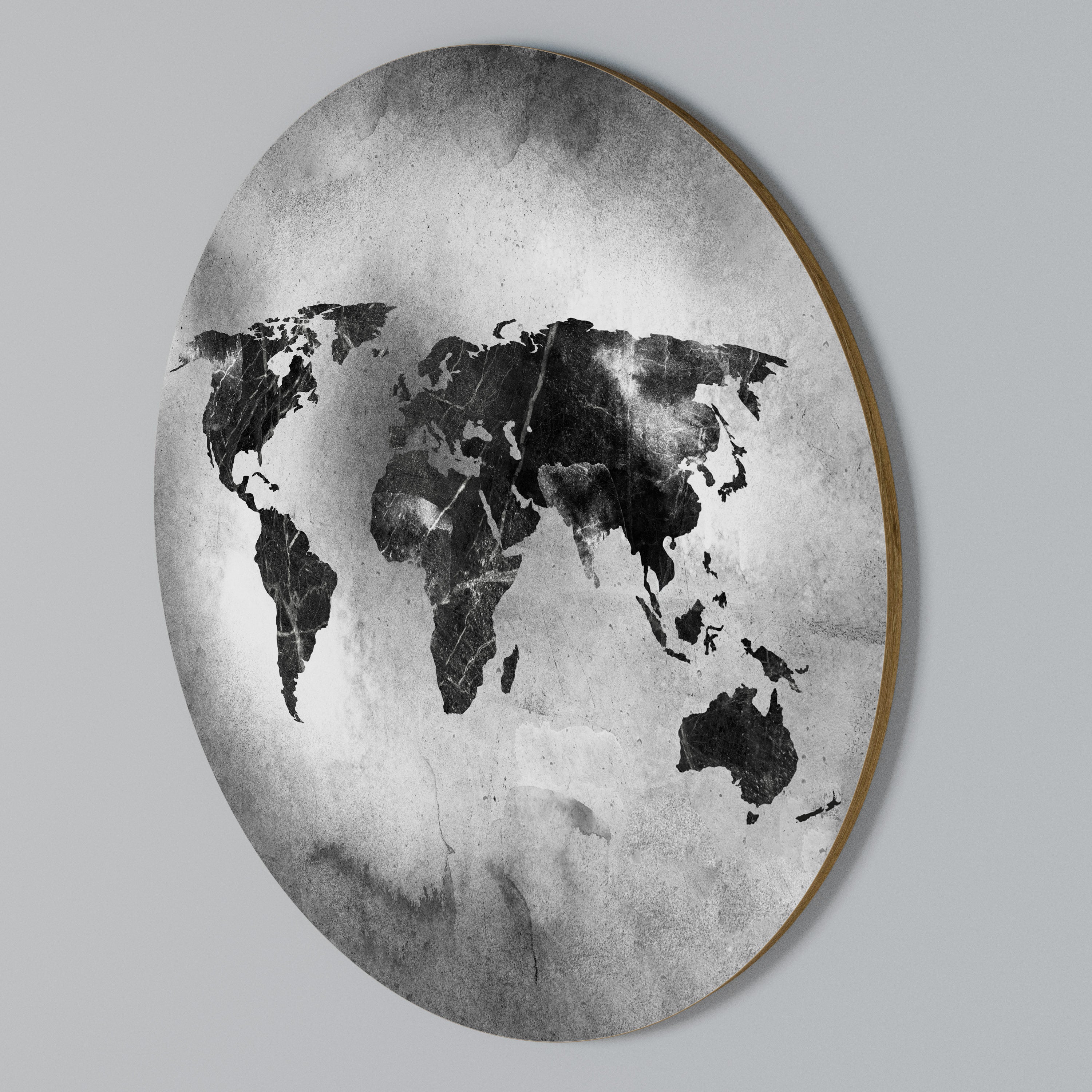 SHADOWED CONTINENTS Round Wall Art