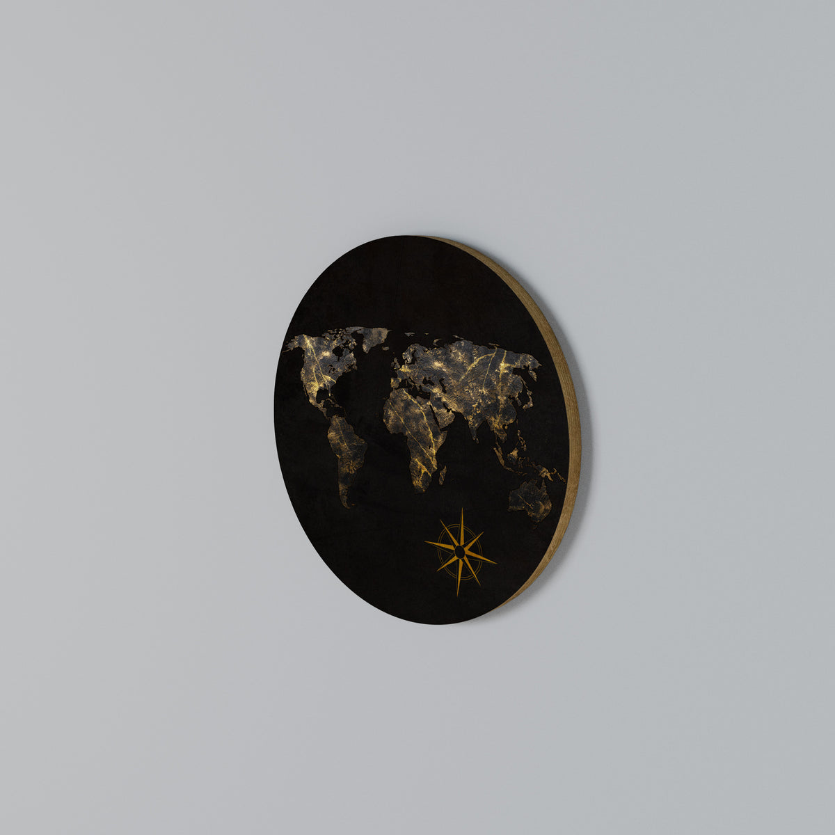 GOLDEN GEOGRAPHY Round Wall Art