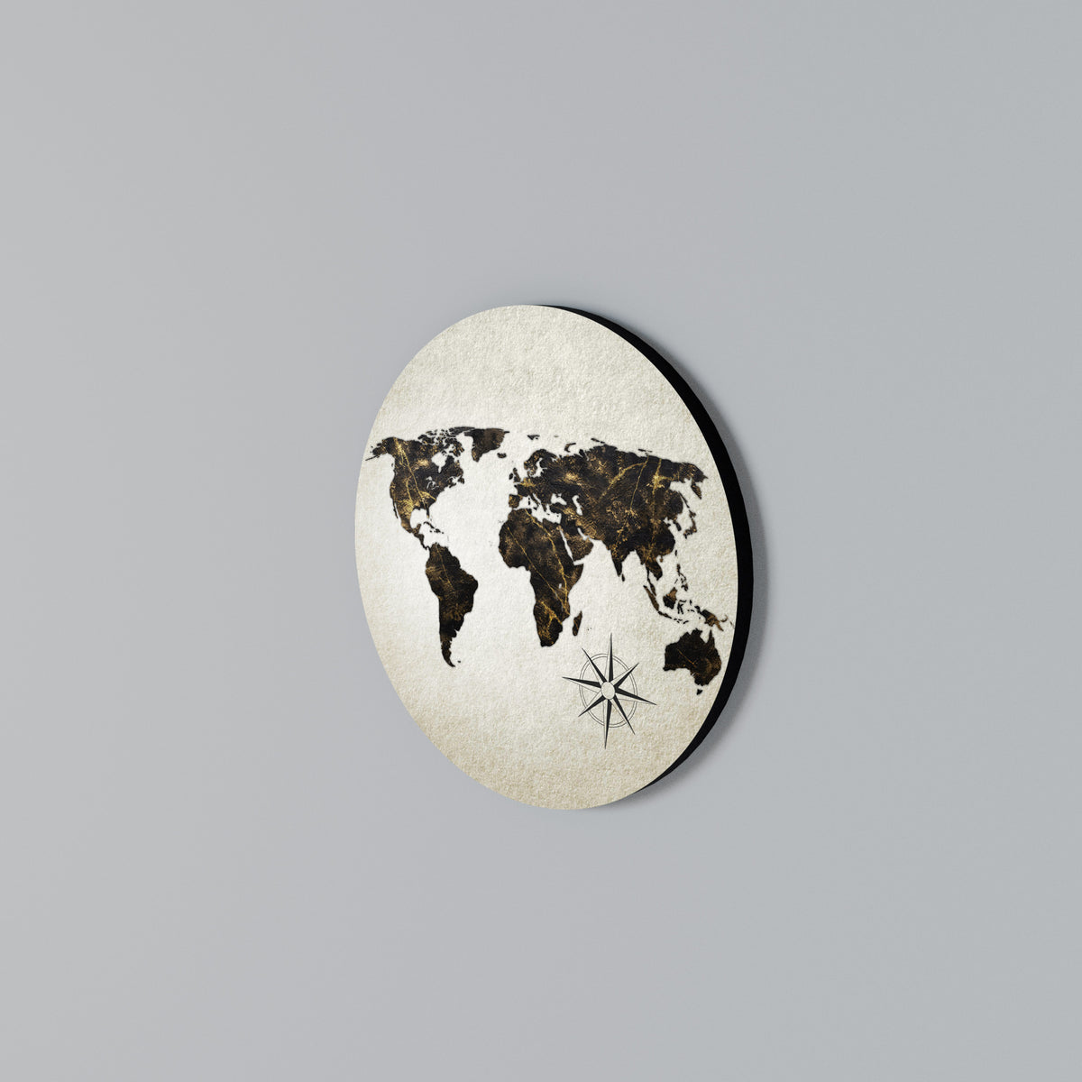 GOLDEN LINES GLOBE Rundes Wandbild