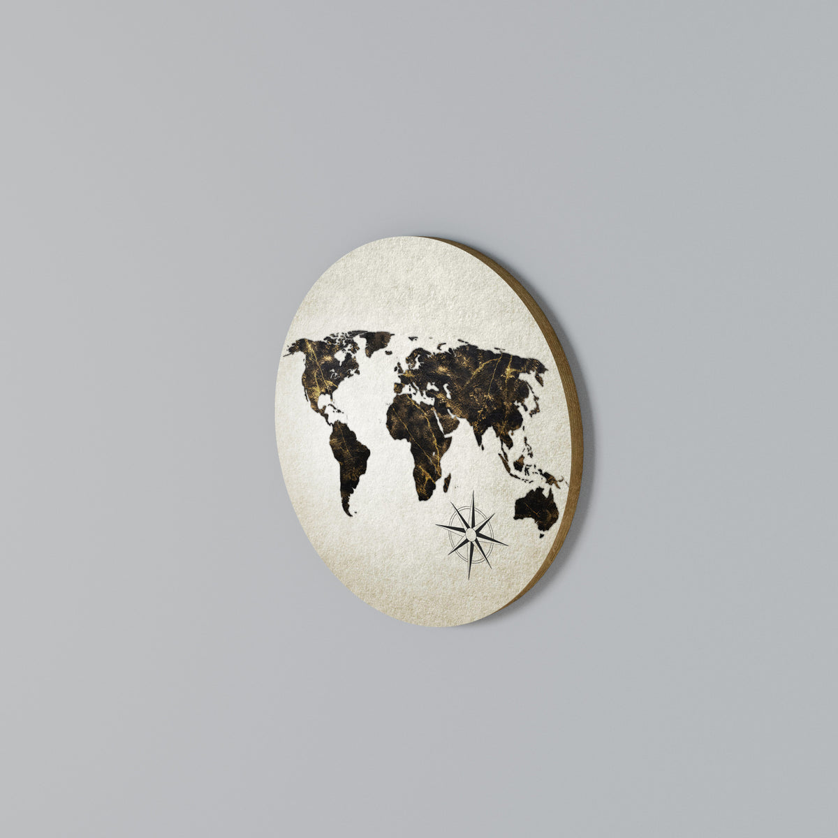 GOLDEN LINES GLOBE Rundes Wandbild