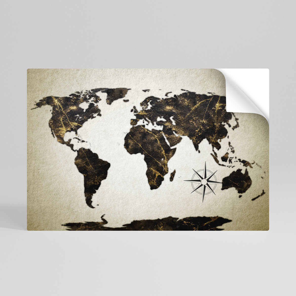 GOLDEN LINES GLOBE Póster Autocolante Horizontal