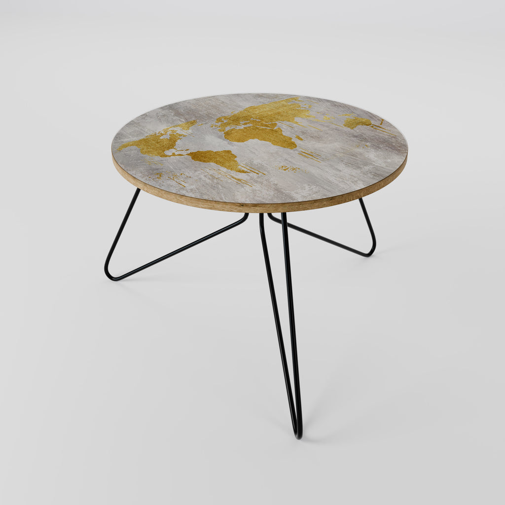 METALLIC WORLDVIEW MAP Coffee Table