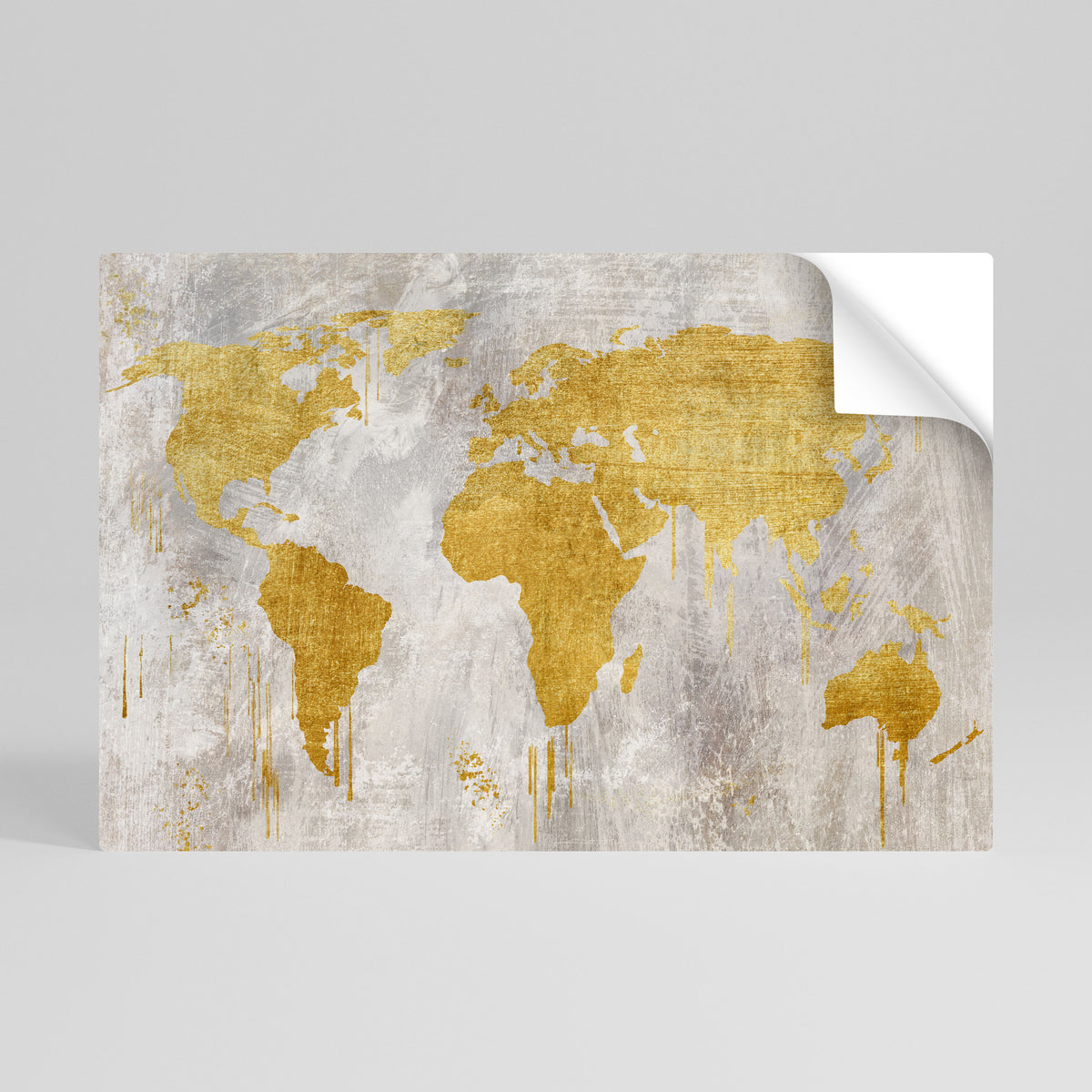 METALLIC WORLDVIEW MAP Αυτοκόλλητη Αφίσα οριζόντια