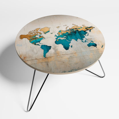 Petite table basse AZURE GILDED MAP