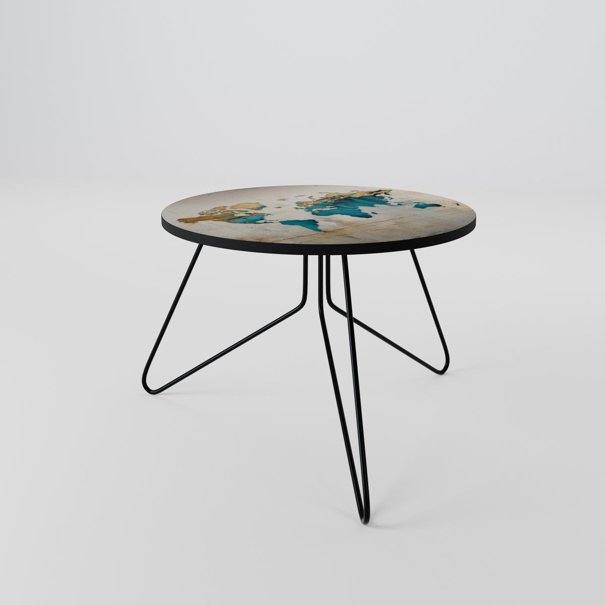 AZURE GILDED MAP Coffee Table