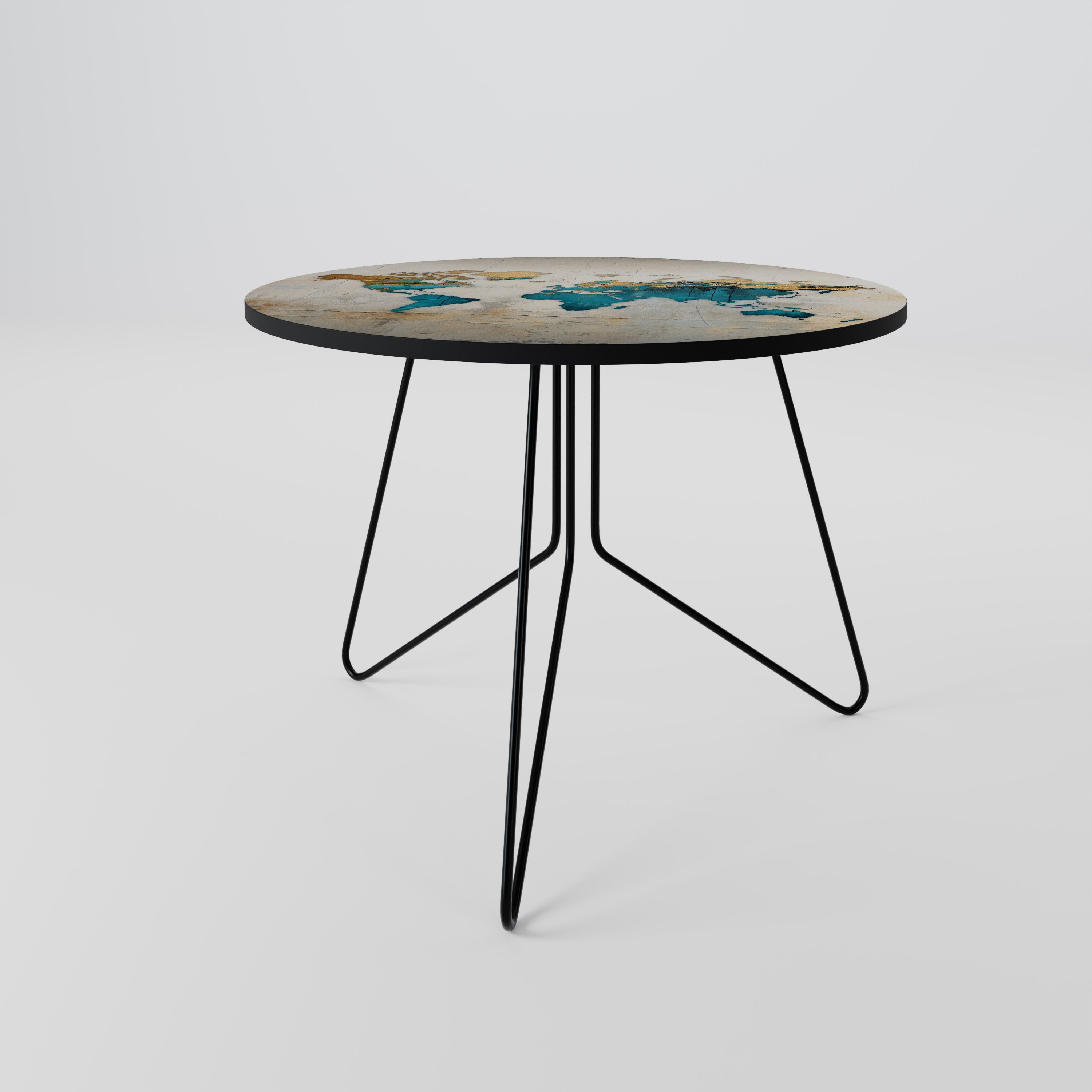 AZURE GILDED MAP Coffee Table