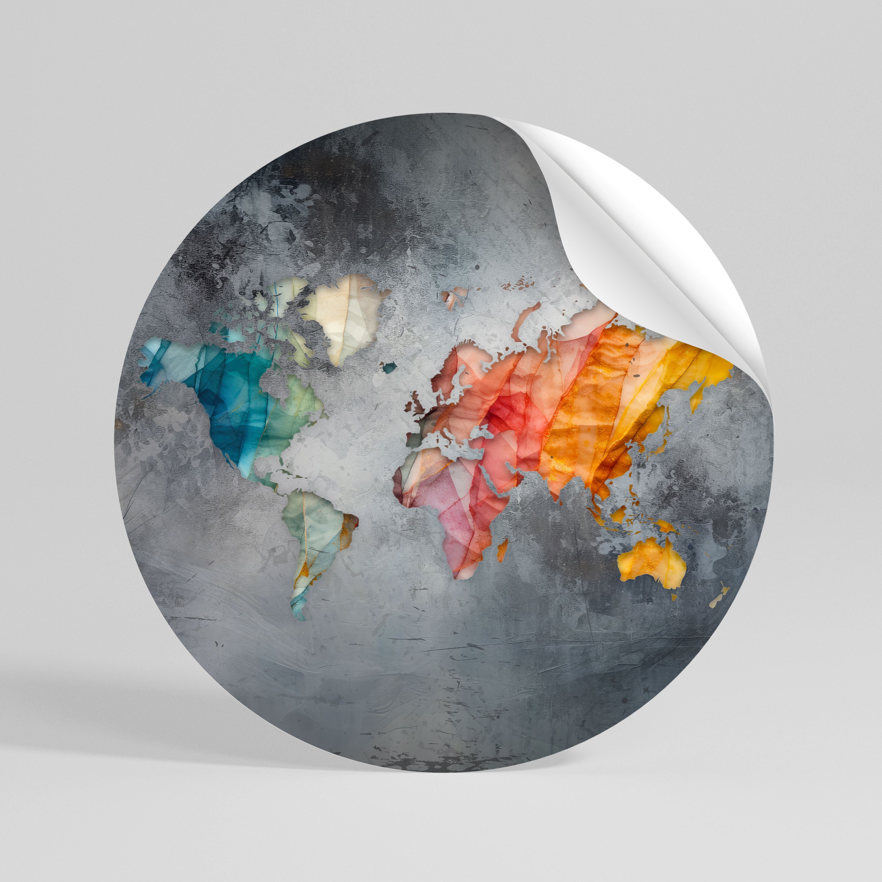 HARMONIOUS EARTH TONES Runder Wandsticker zum Abziehen und Aufkleben