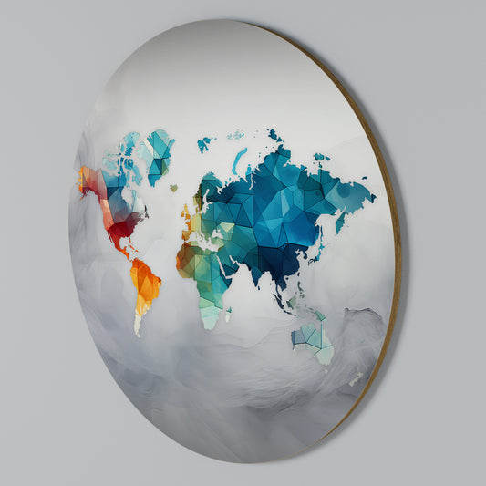 FACETED WORLDVIEW Round Wall Art
