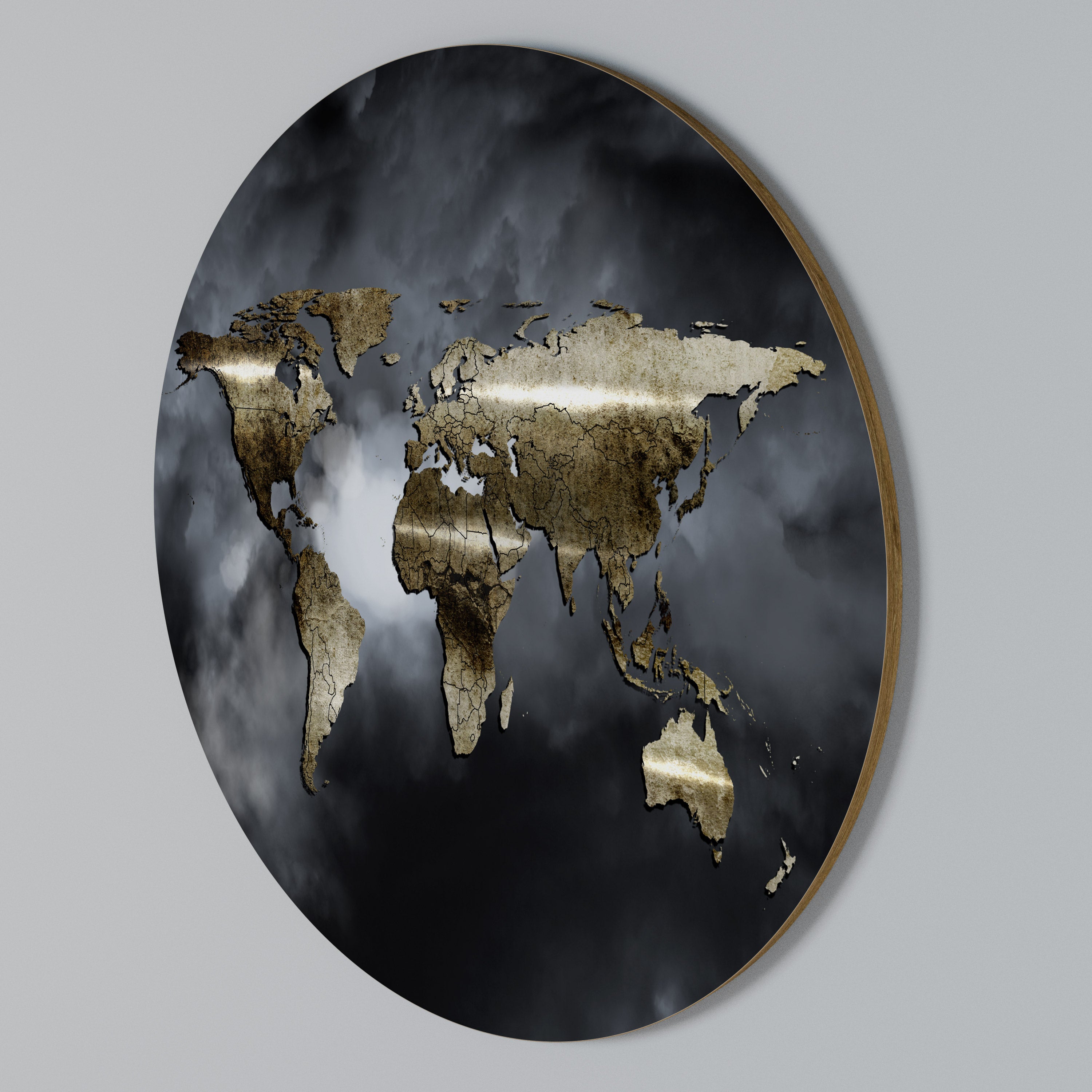 GOLDEN EARTH REVERIE Arte de pared redondo