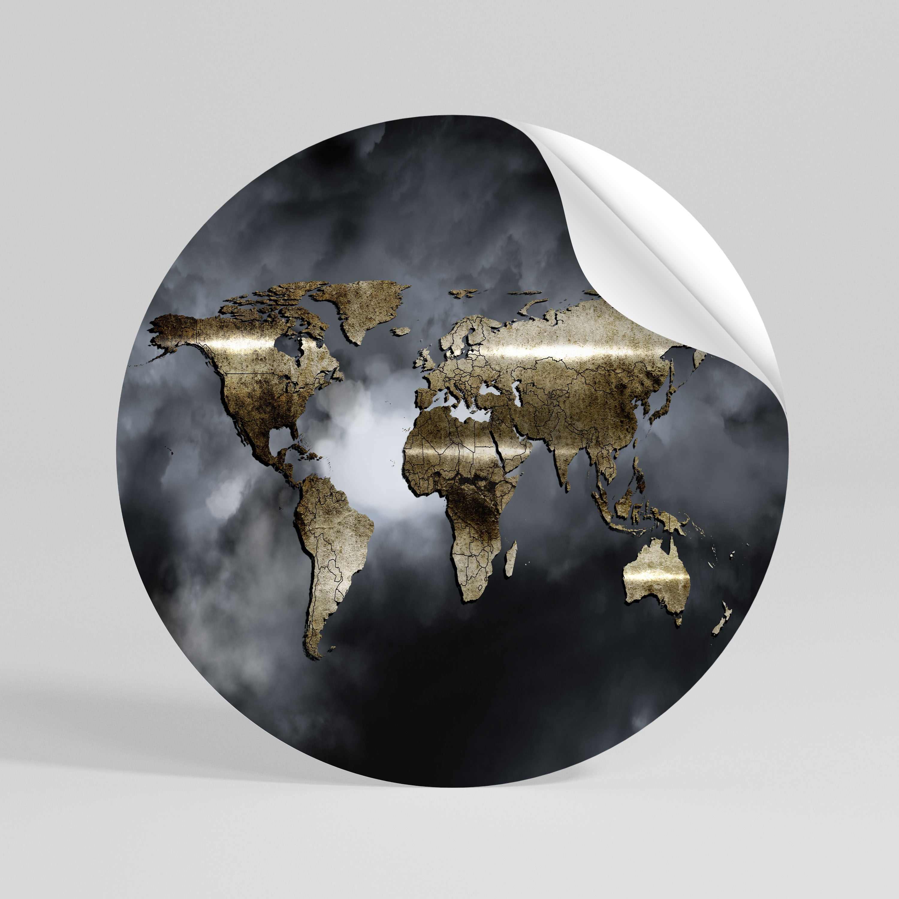 GOLDEN EARTH REVERIE Runder Wandsticker zum Abziehen und Aufkleben