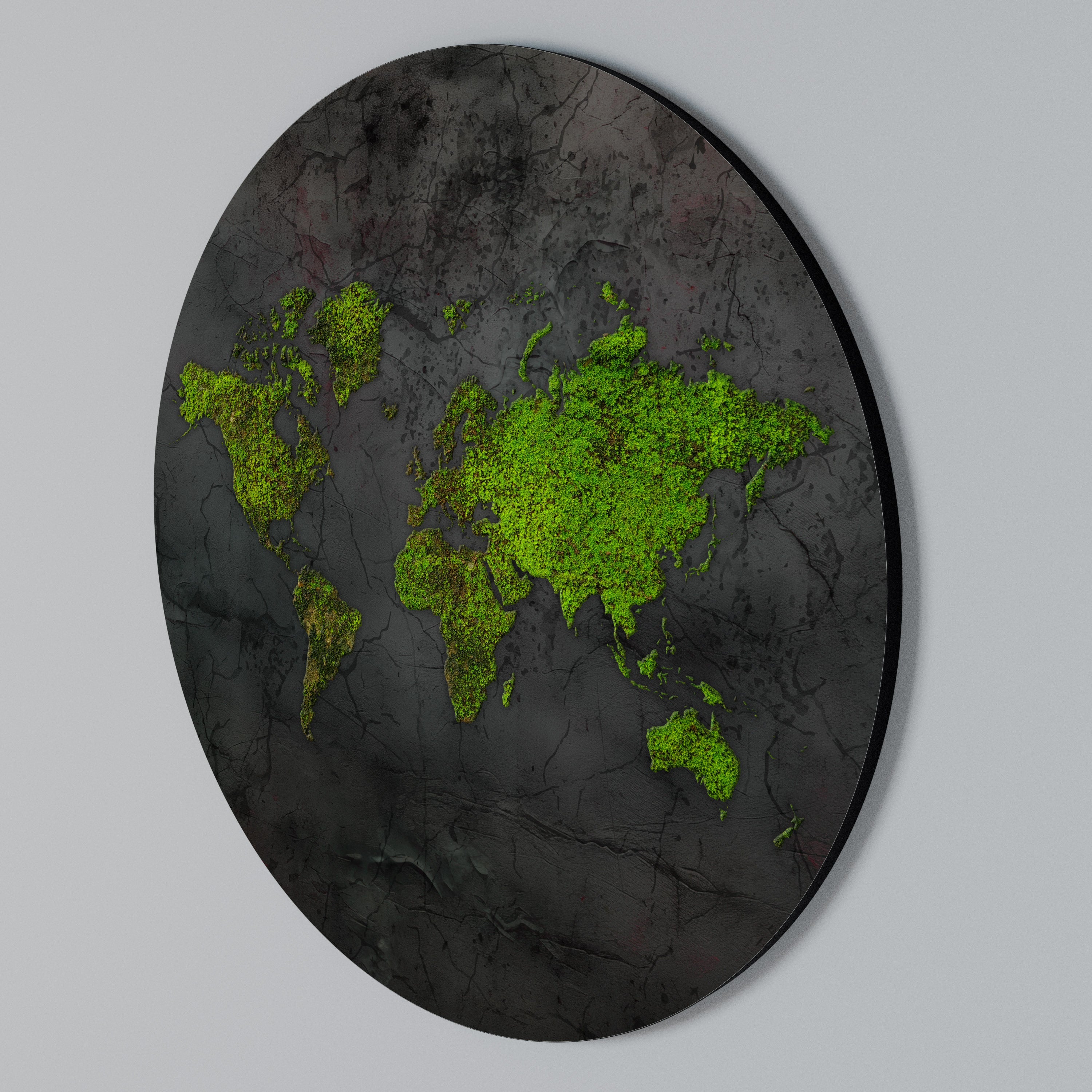 GREENER LANDS EMBRACED Arte de pared redondo