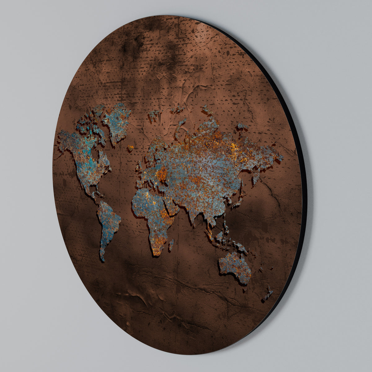 METALLIC MAP OF MEMORIES Kulatá nástěnná dekorace