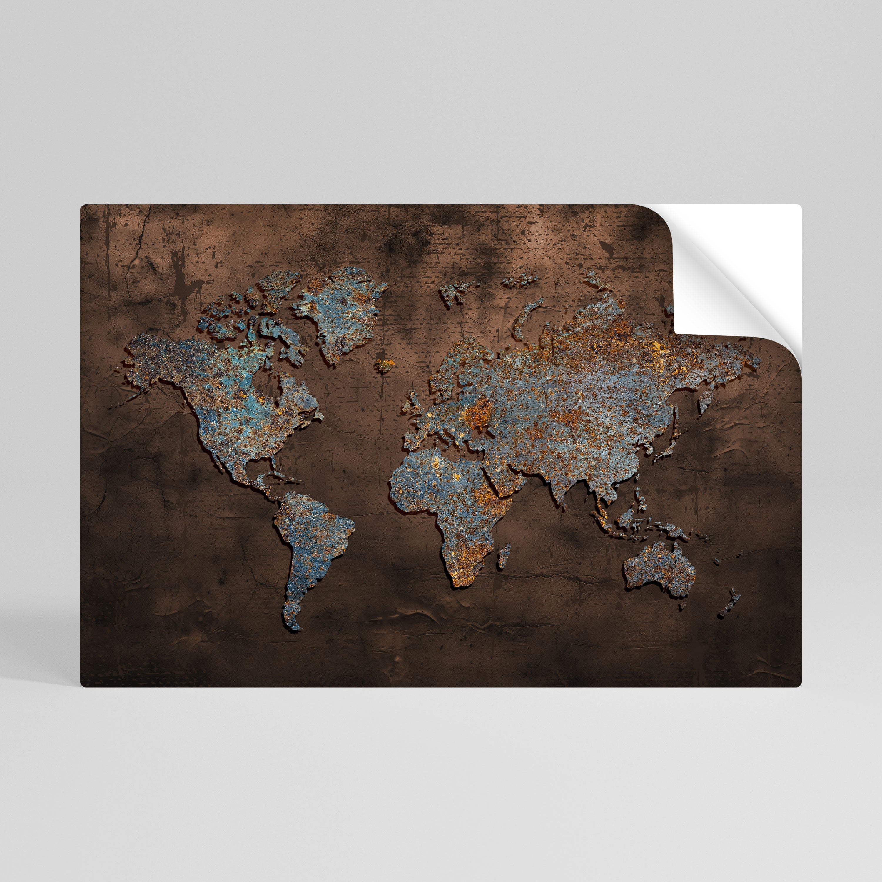 METALLIC MAP OF MEMORIES Selbstklebendes Horizontal-Poster