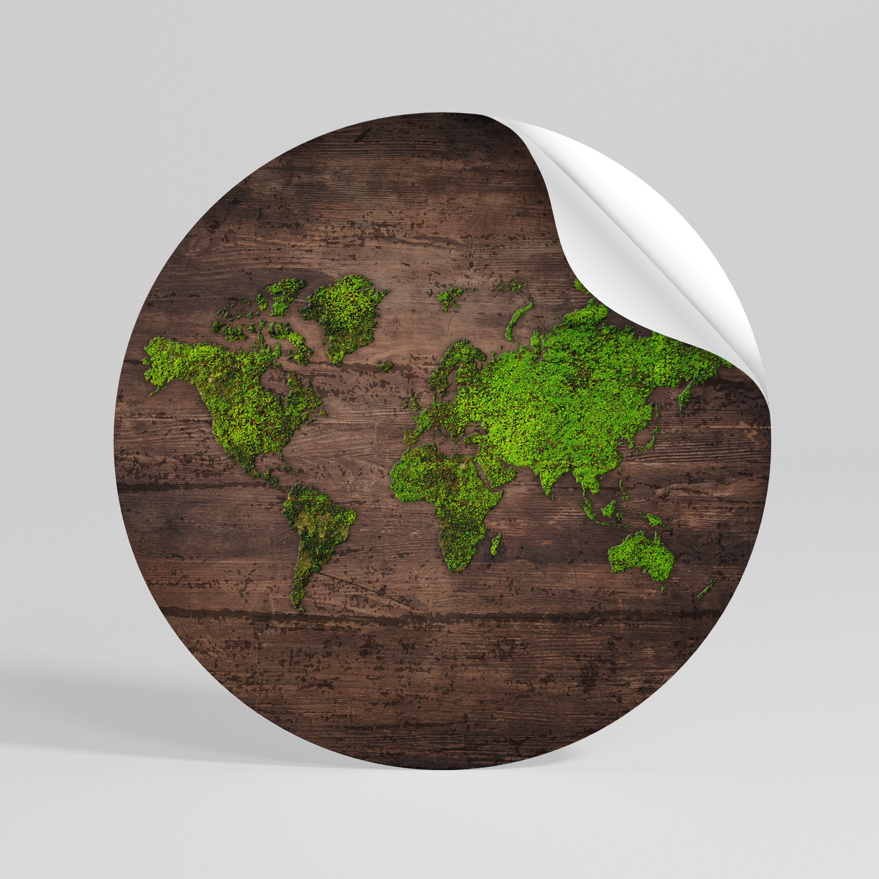 GREEN EARTH VISION Runder Wandsticker zum Abziehen und Aufkleben