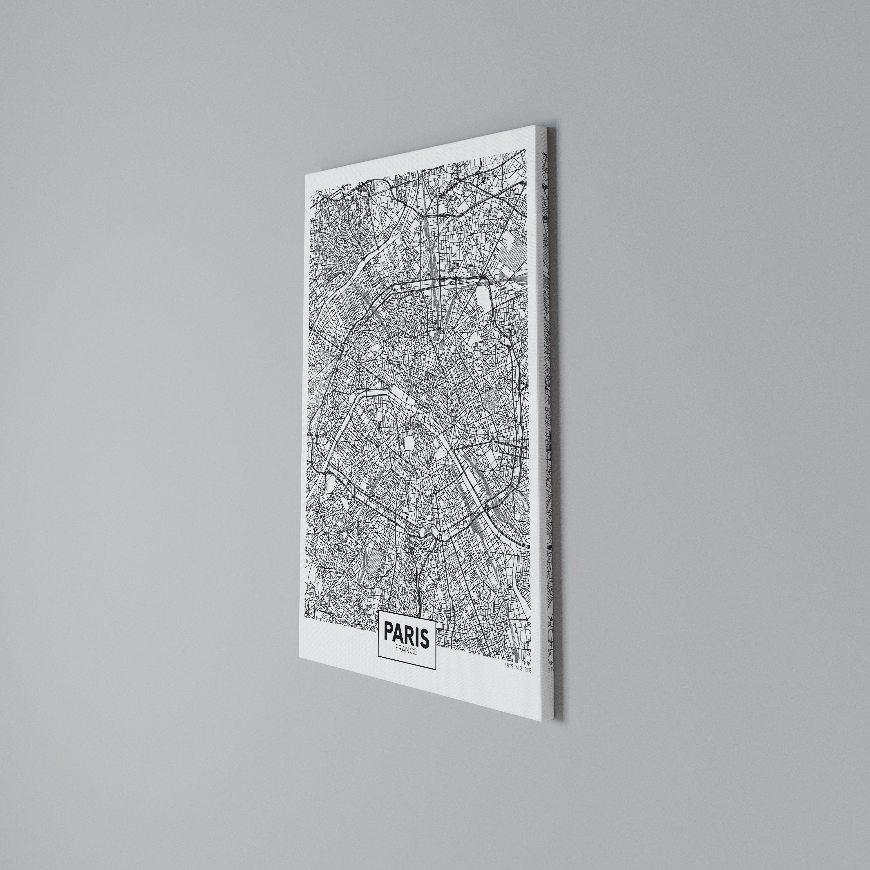 PARIS TOWN PLAN Cuadro en lienzo vertical
