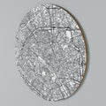 PARIS TOWN PLAN Arte de Parede Redonda