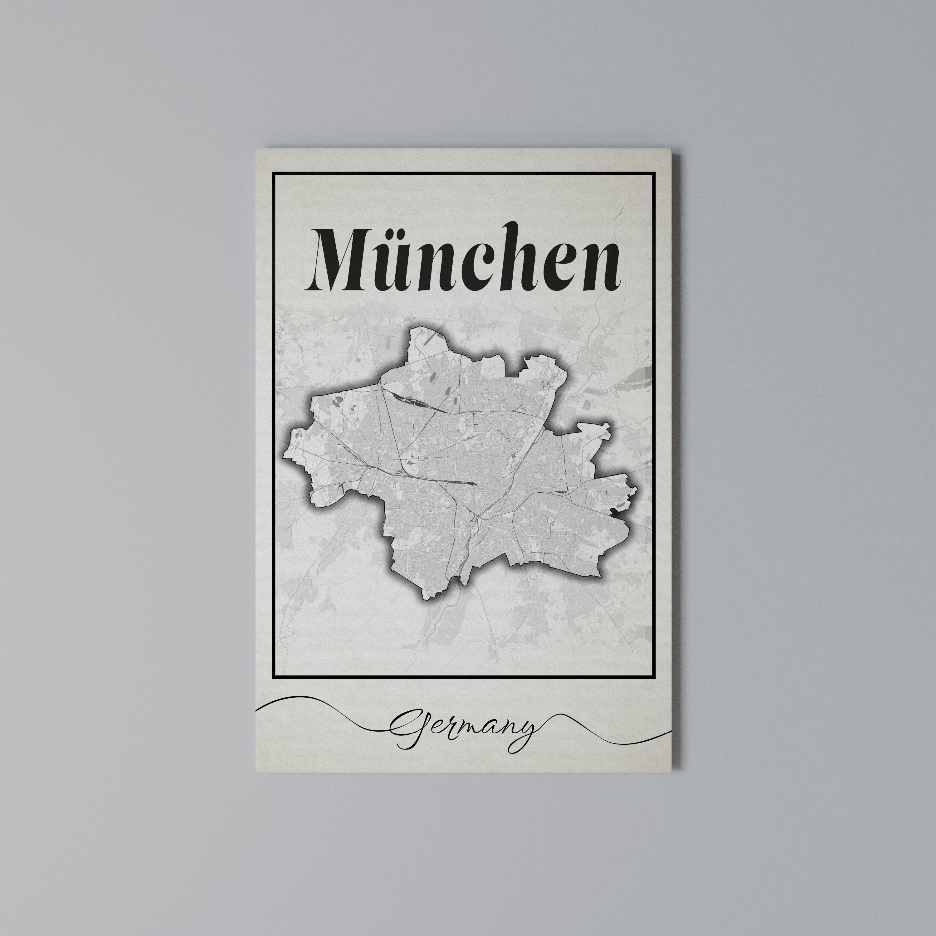 MONOCHROME MÜNCHEN Cuadro en lienzo vertical