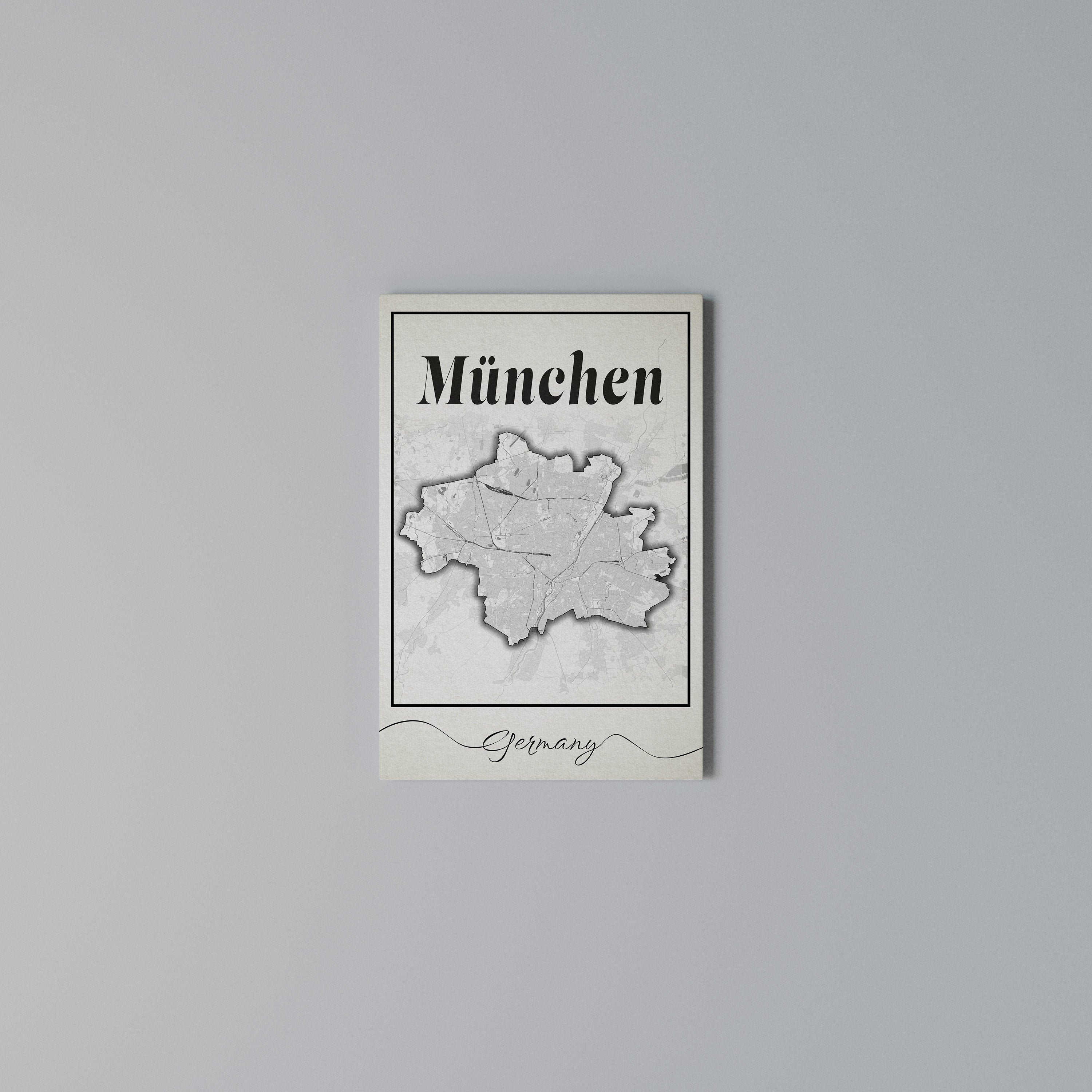 MONOCHROME MÜNCHEN Cuadro en lienzo vertical