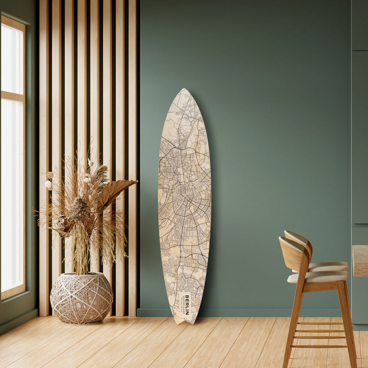 BERLIN PLAN Painel Decorativo Prancha de Surf