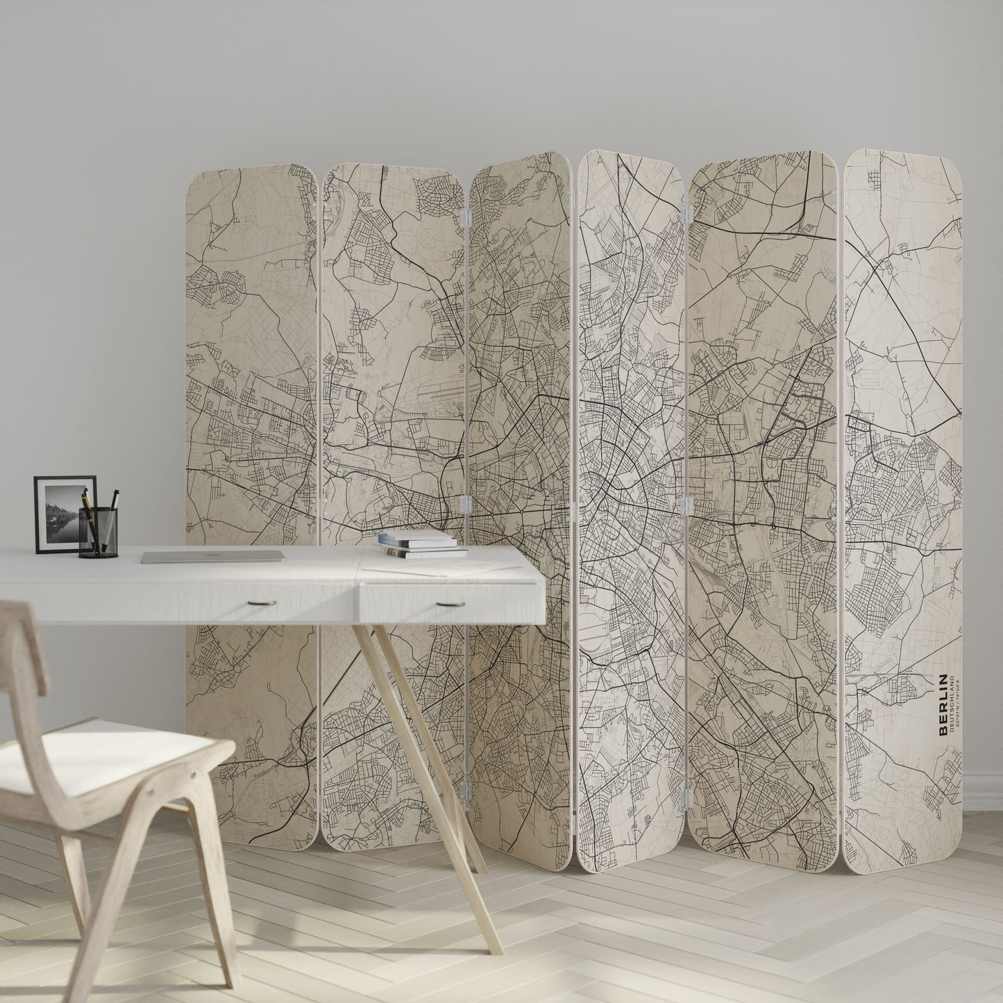 BERLIN PLAN 6-Panel Plywood Room Divider