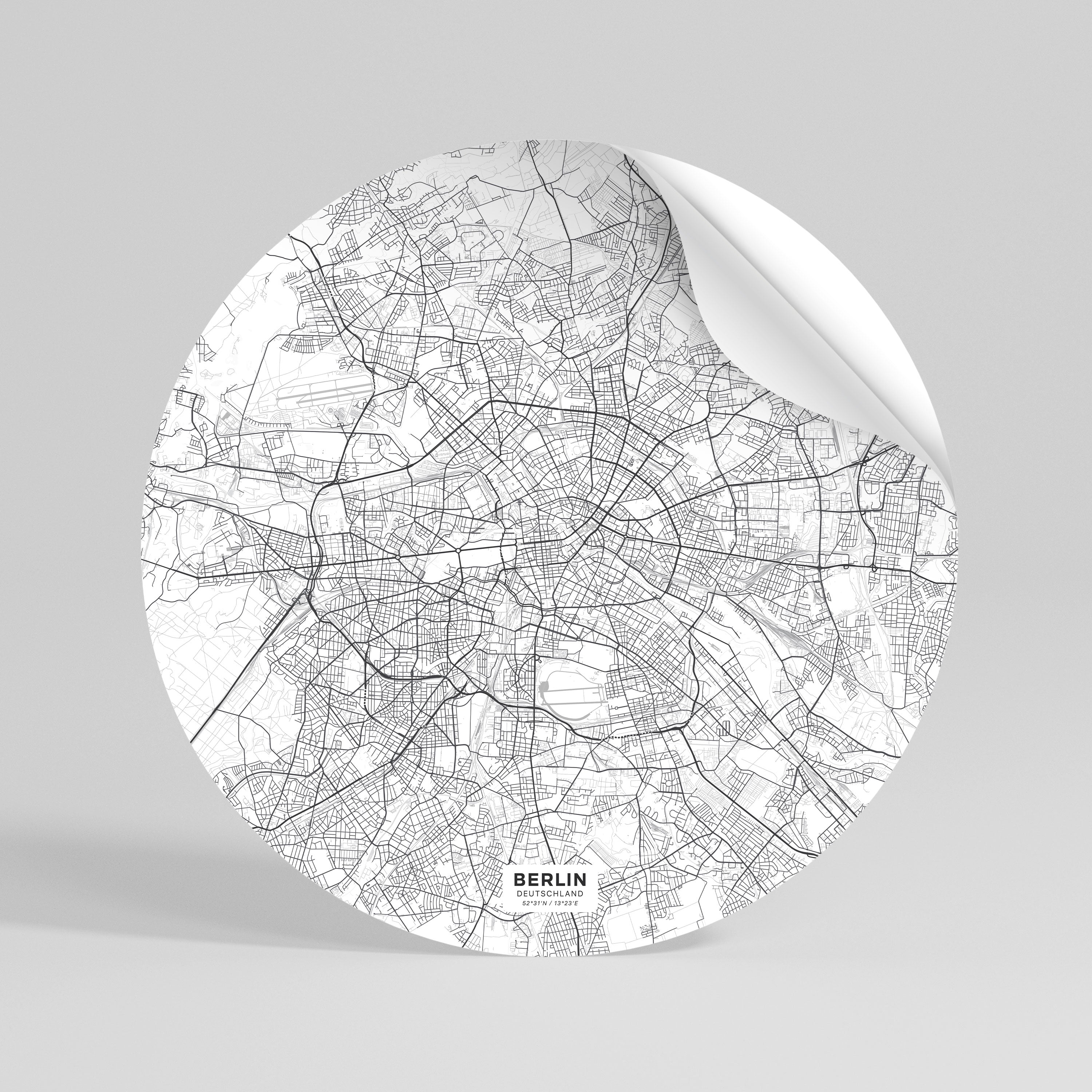 BERLIN PLAN Αυτοκόλλητη Αφίσα στρογγυλή