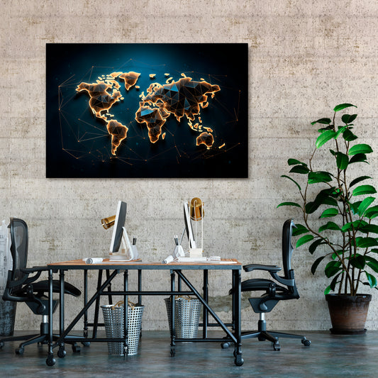 POLYGONAL PLANET Horizontal Canvas Print