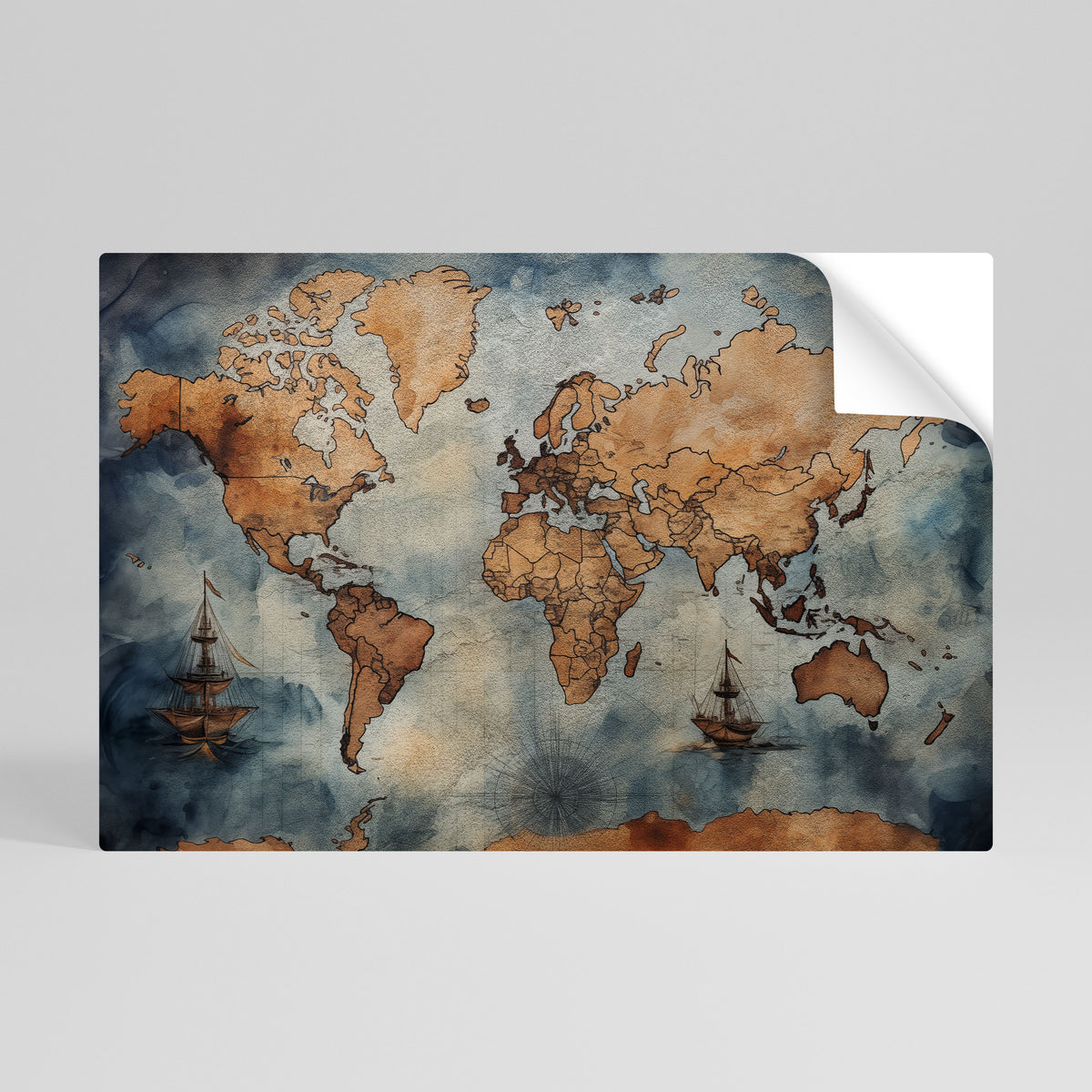 WAVES OF DISCOVERY Peel and Stick Horizontal Poster