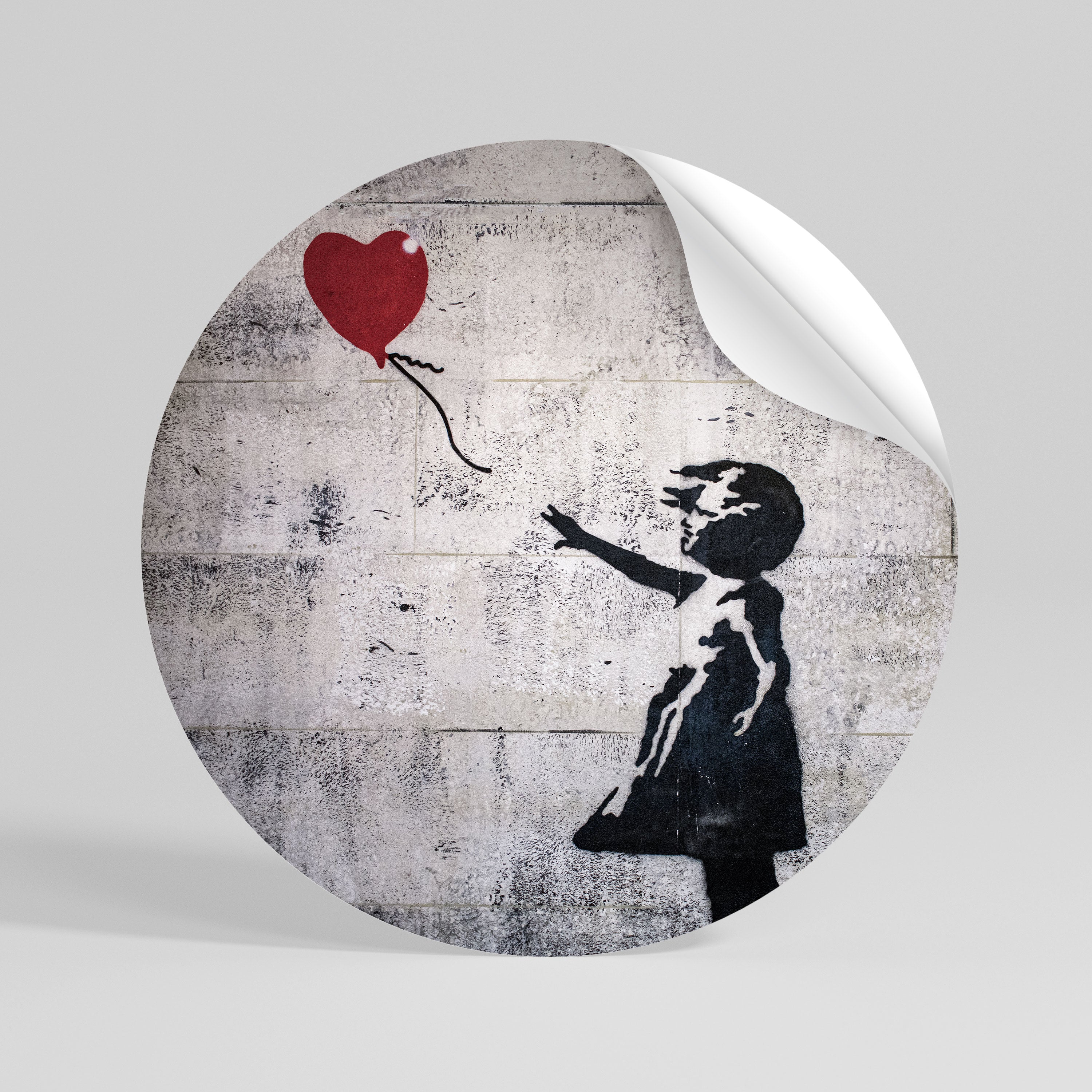 BALLON GIRL (BANKSY) Αυτοκόλλητη Αφίσα στρογγυλή