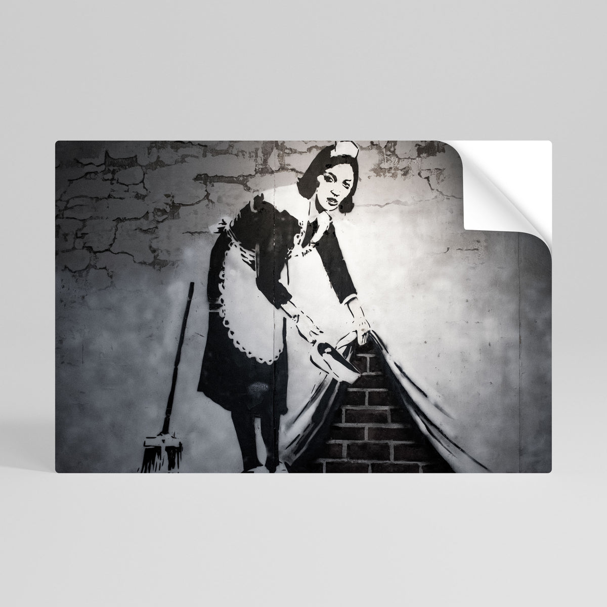 SWEEPING UNDER (BANKSY) Selbstklebendes Horizontal-Poster