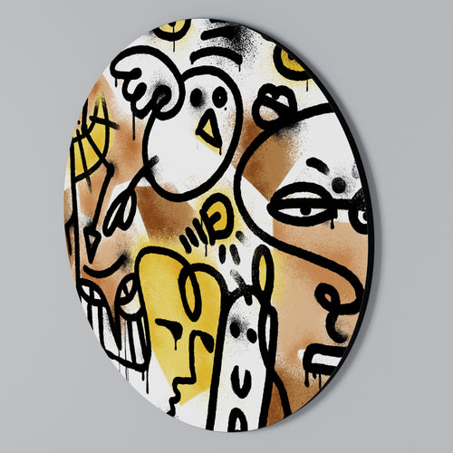 URBAN CANVAS Στρογγυλός πίνακας ζωγραφικής