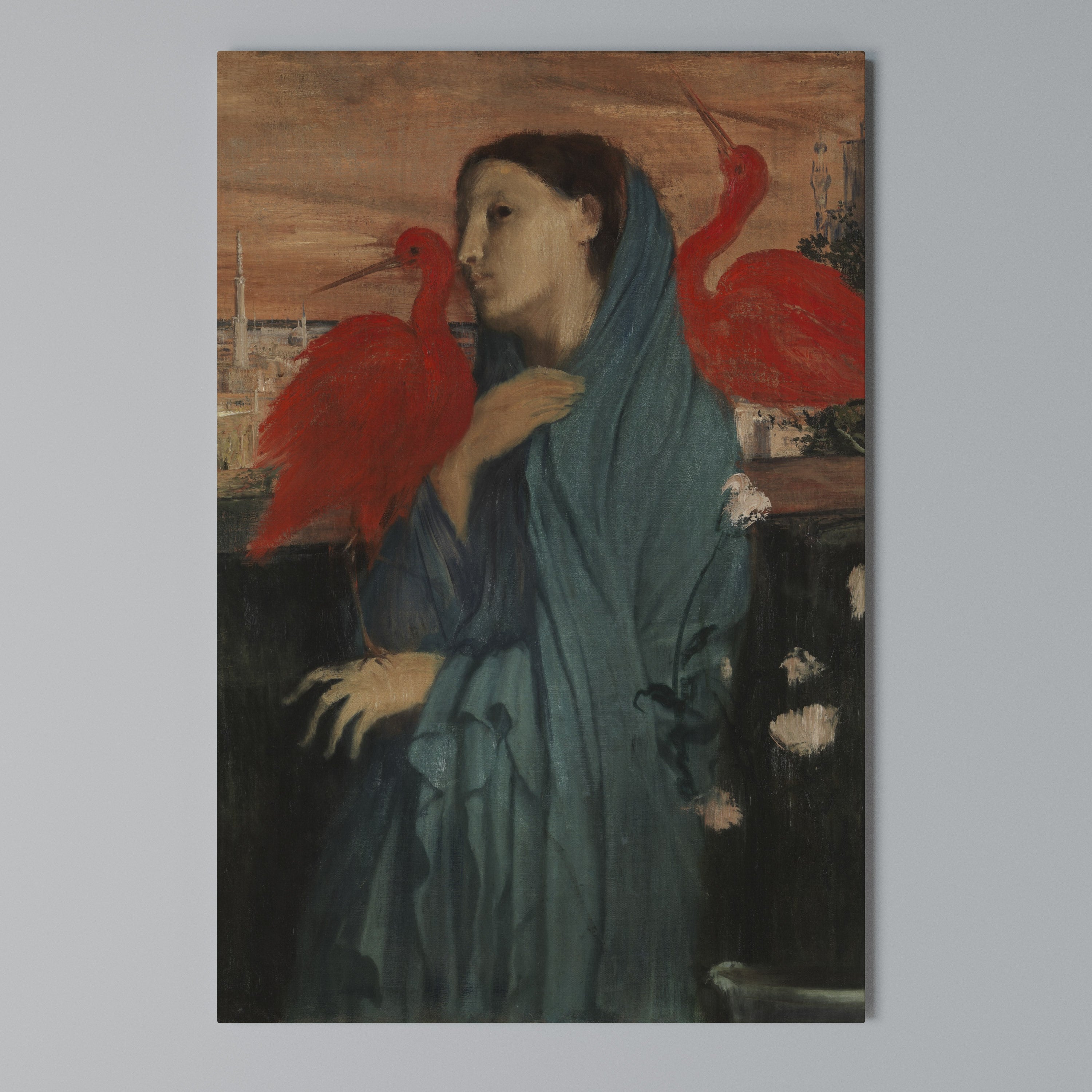 YOUNG WOMAN WITH IBIS Vertical Canvas Print