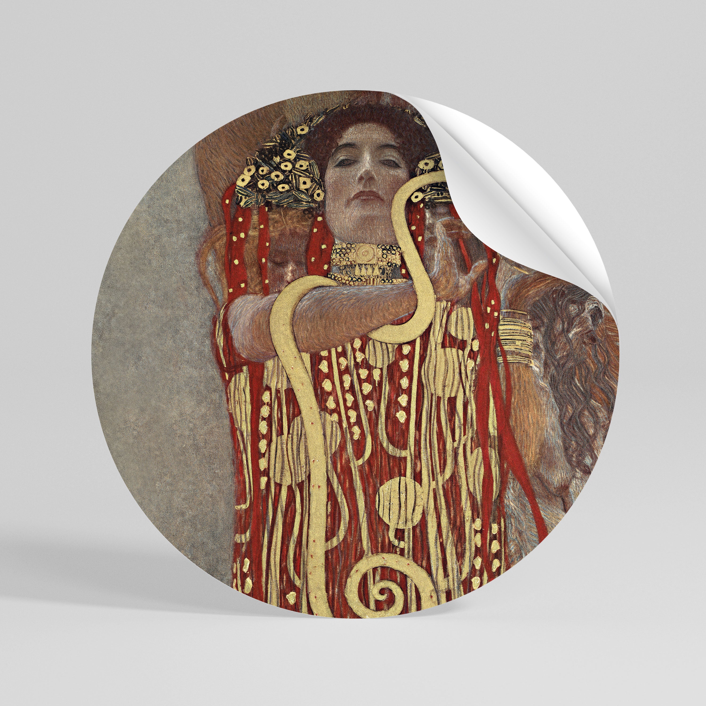 HYGIEIA BY KLIMT Αυτοκόλλητη Αφίσα στρογγυλή