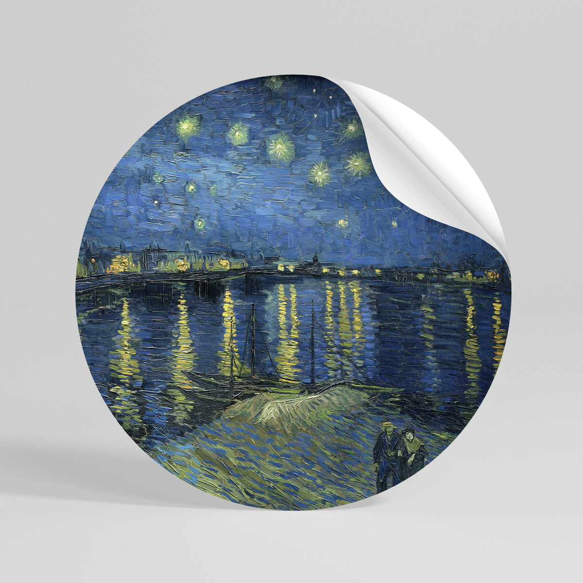 STARRY NIGHT OVER THE RHONE Runder Wandsticker zum Abziehen und Aufkleben