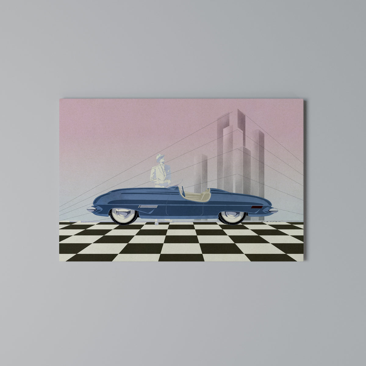 BLUE ROADSTER Stampa su tela orizzontale