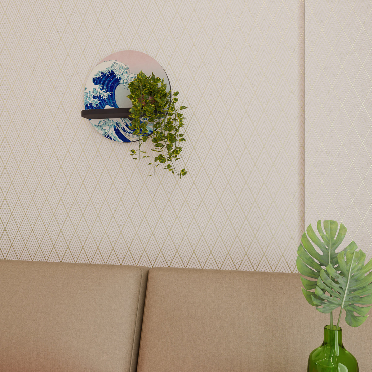 THE GREAT WAVE Decorative Art Shelf