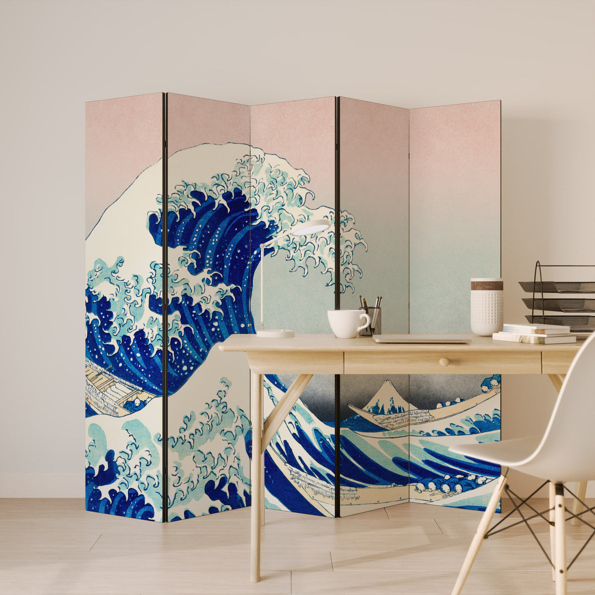 THE GREAT WAVE Dekorativ rumsavdelare – 5 paneler