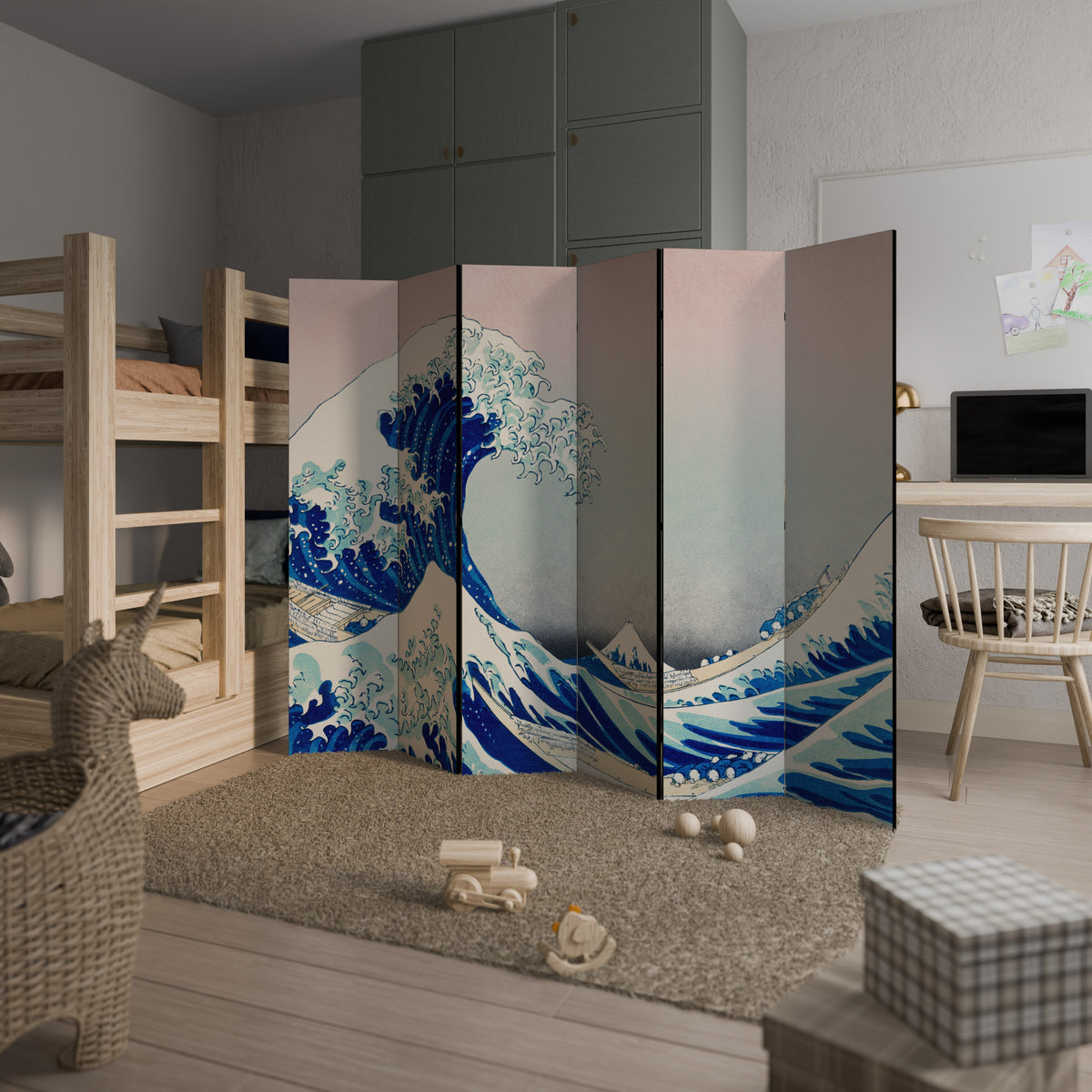 THE GREAT WAVE 6-teiliger Paravent