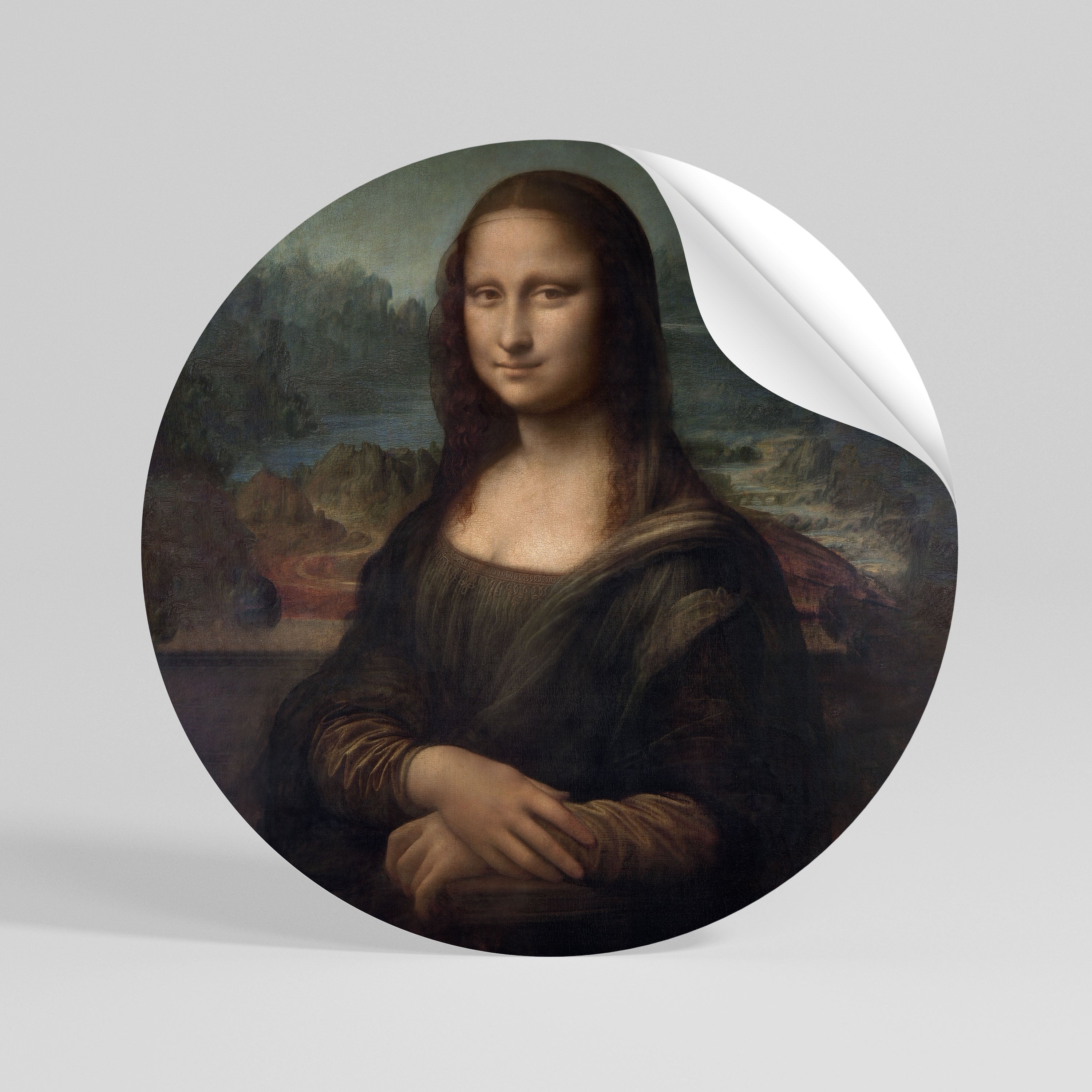 MONA LISA Αυτοκόλλητη Αφίσα στρογγυλή
