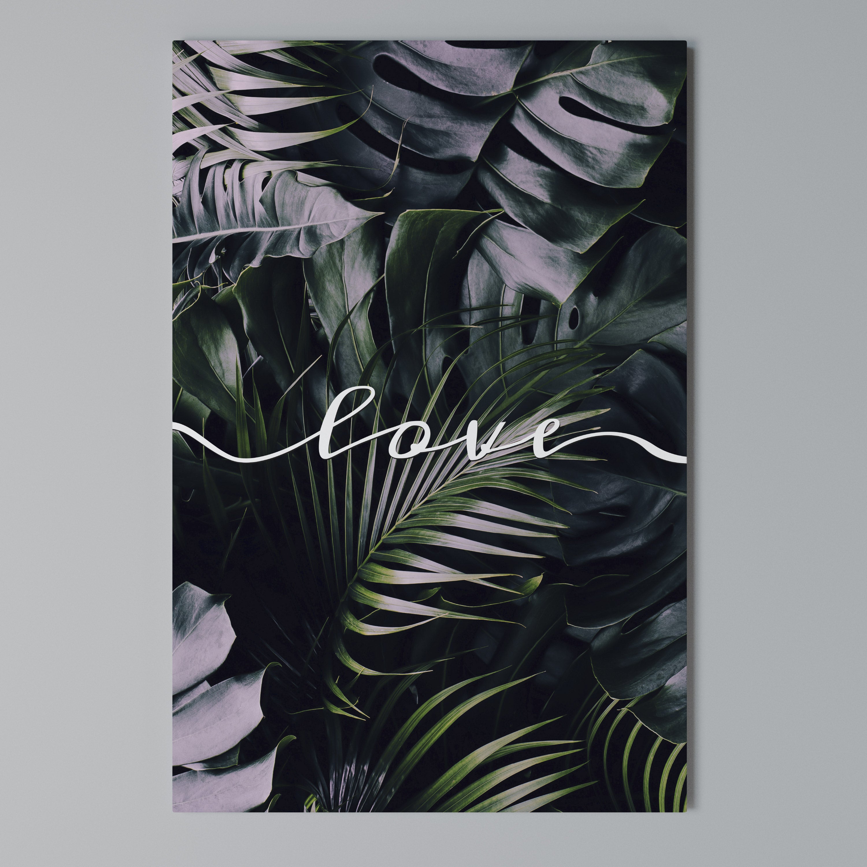 LOVE IN LEAVES Vertical Canvas Print