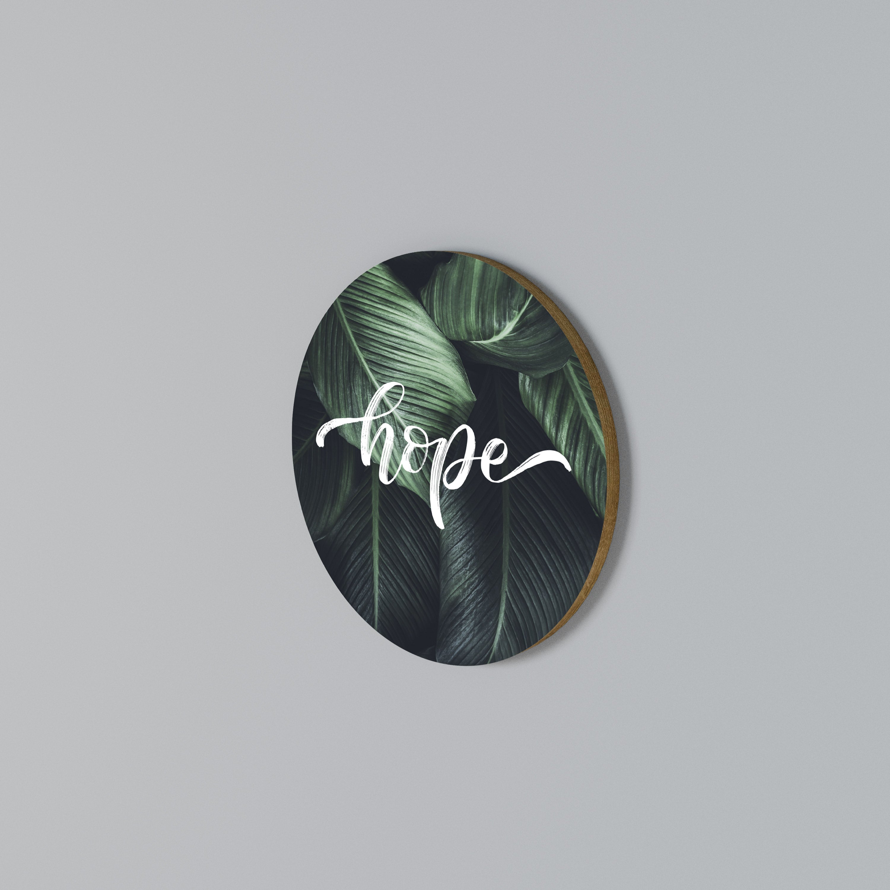 GREEN WHISPERS OF HOPE Round Wall Art