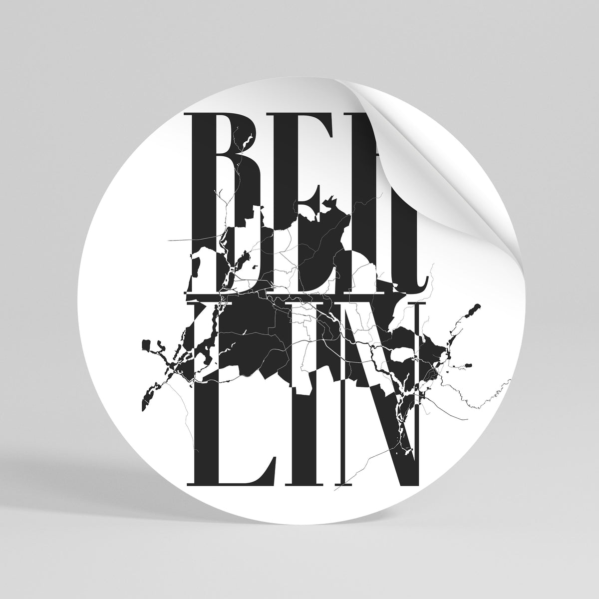 BOLD HORIZONS OF BERLIN Runder Wandsticker zum Abziehen und Aufkleben