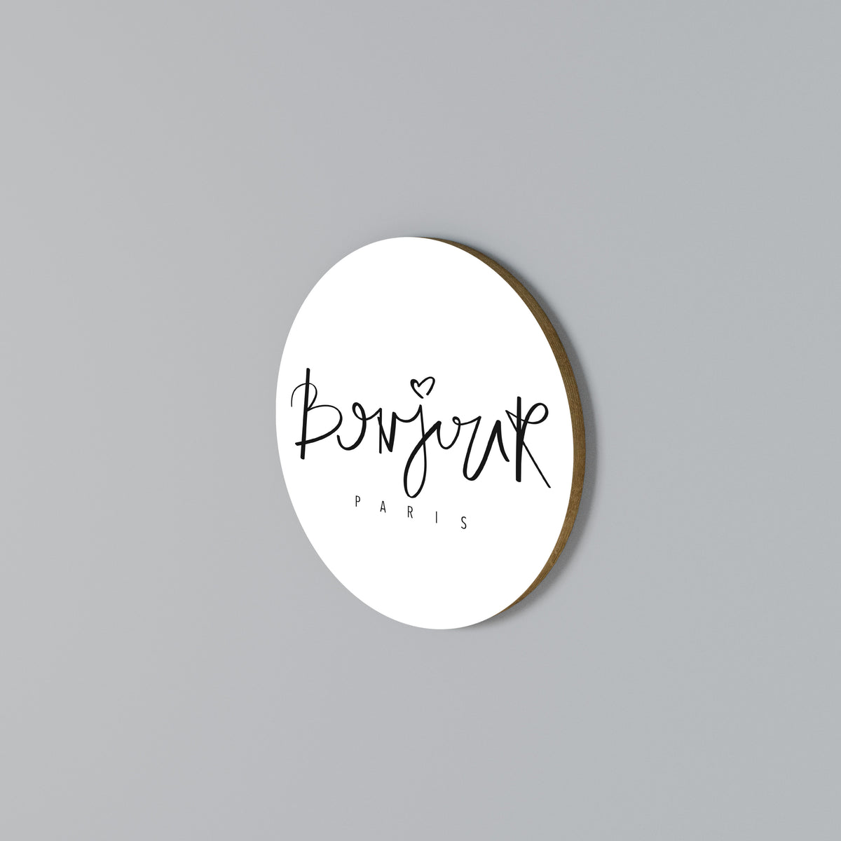 BONJOUR LOVE Round Wall Art