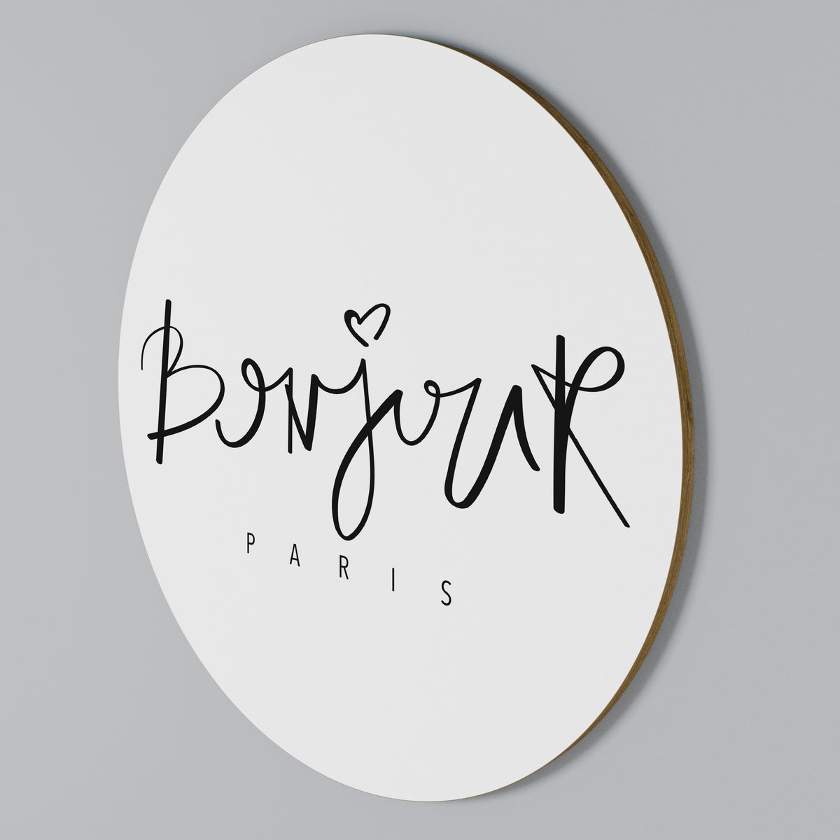 BONJOUR LOVE Round Wall Art