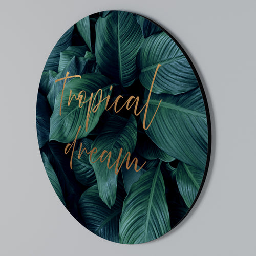 TROPICAL BLISS Arte de pared redondo