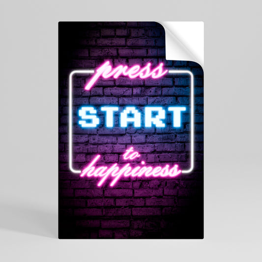PRESS PLAY FOR JOY Selbstklebendes Poster - Hochformat