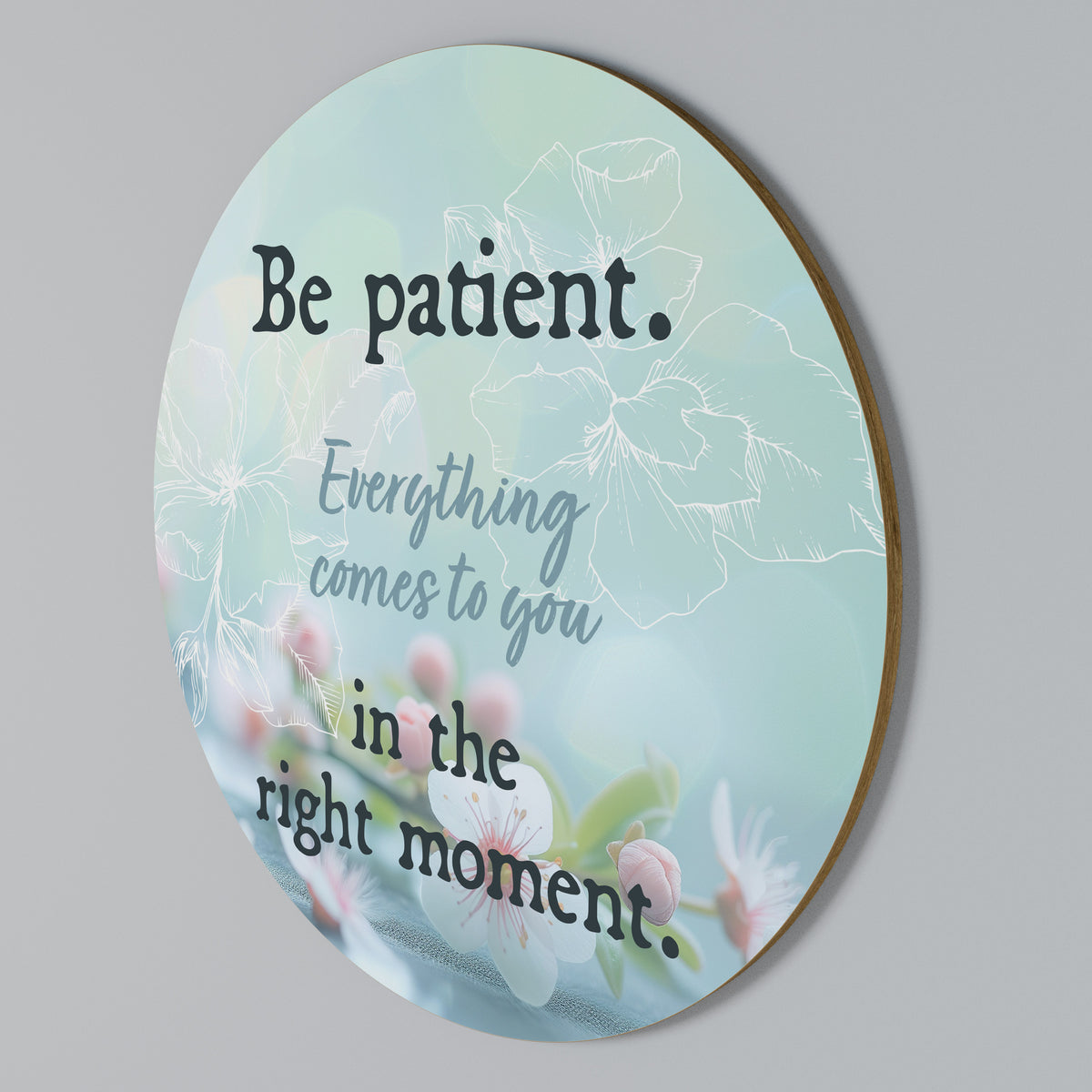 PATIENCE IN BLOOM Round Wall Art