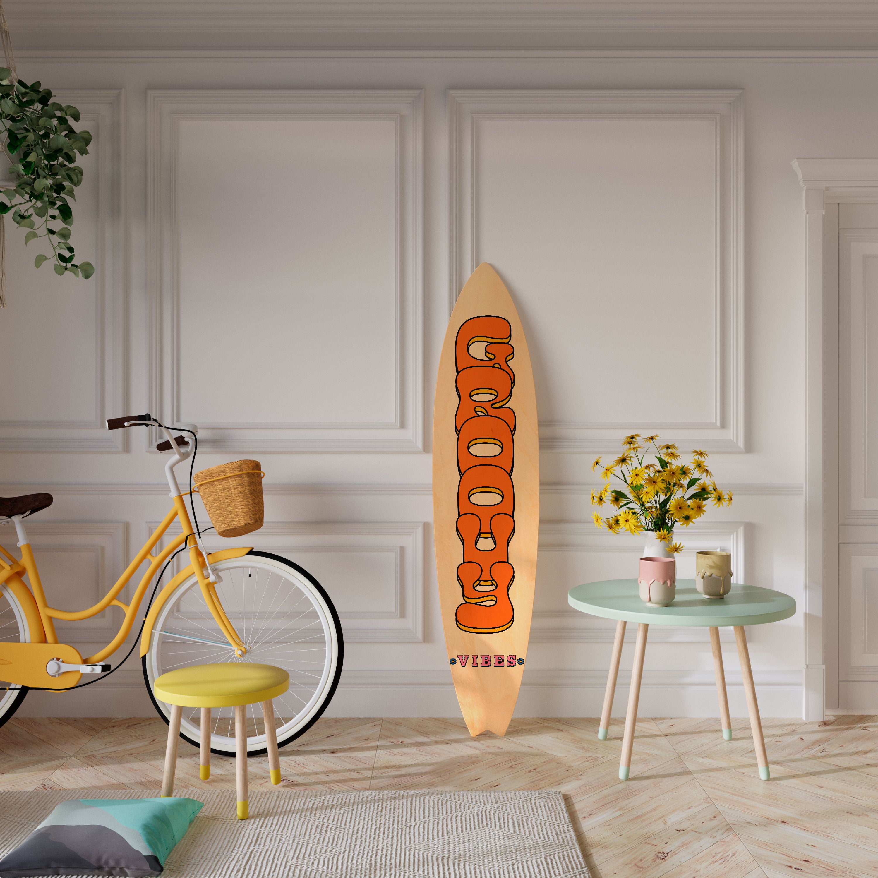 GROOVY VIBES Surfboard Decorative Panel