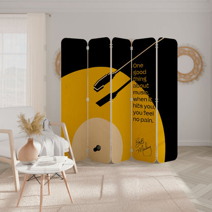 MUSIC - NO PAIN 5-Panel Plywood Room Divider