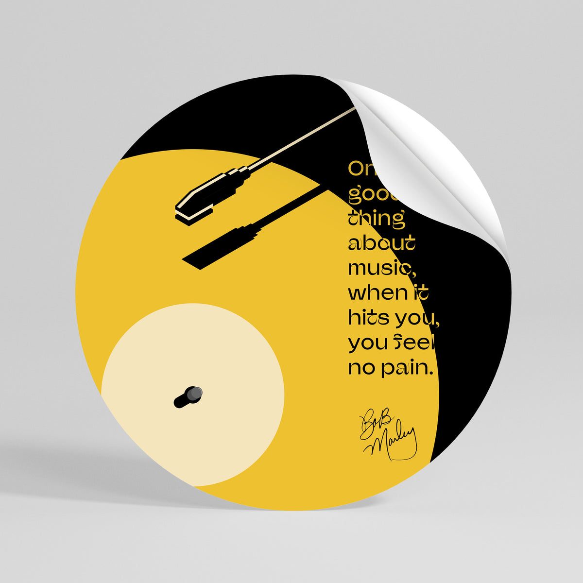 MUSIC - NO PAIN Runder Wandsticker zum Abziehen und Aufkleben