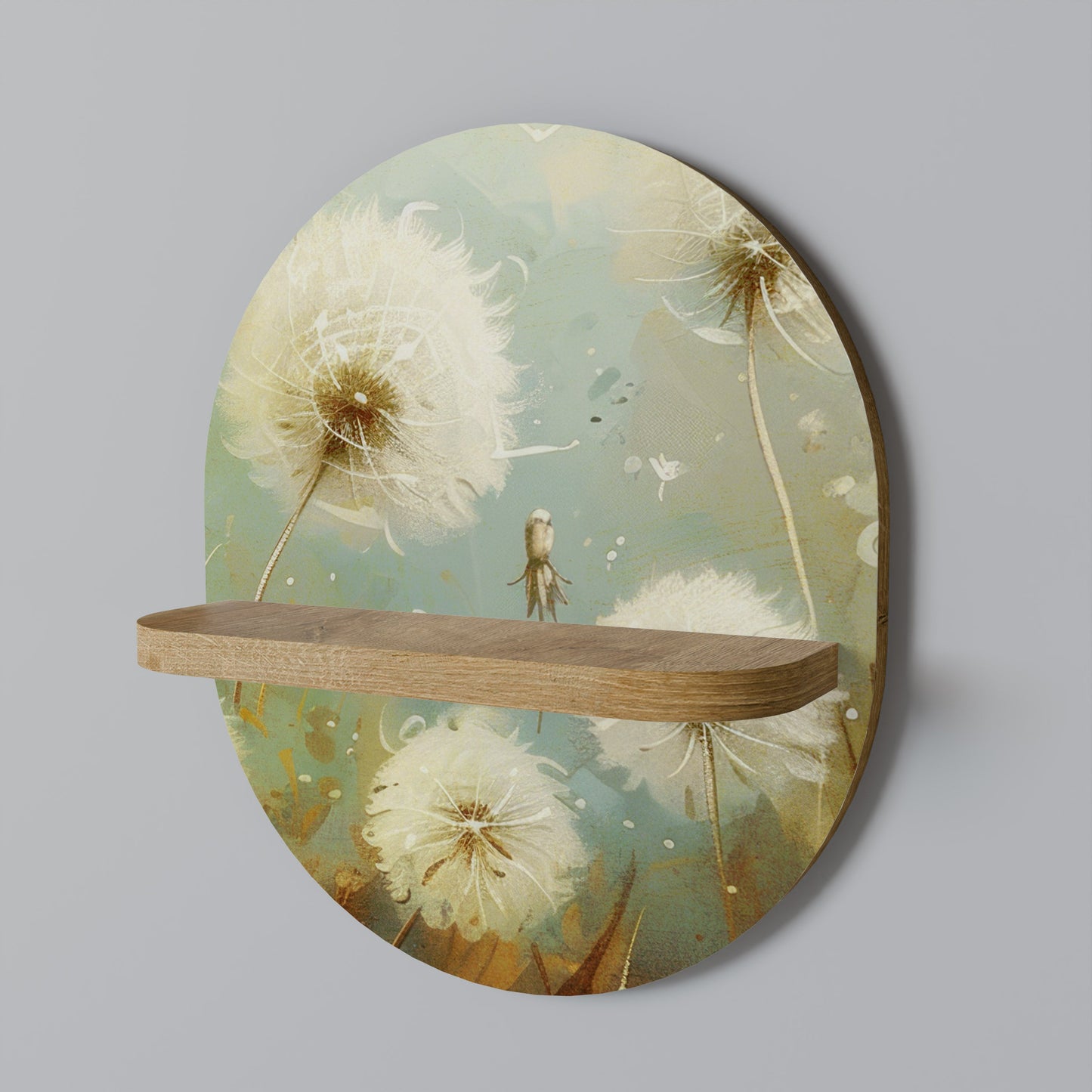 DREAMY MEADOW Mensola ovale per opere d'arte in effetto rovere